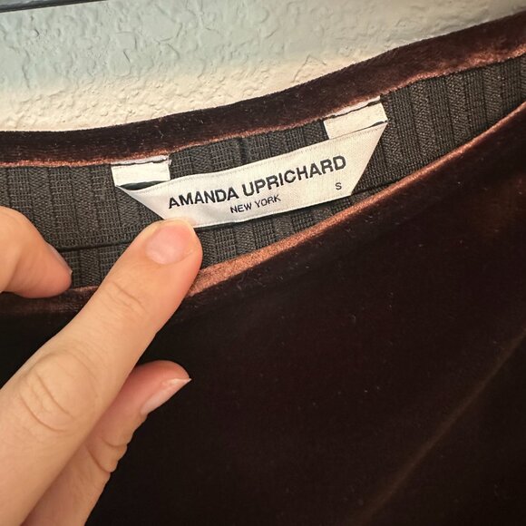 Amanda Uprichard Aviette Skirt in Cocoa Brown - Velvet Asymmetrical - Size Small - Picture 4 of 7